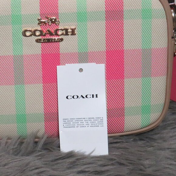 Coach Mini Jamie Camera Bag with Plaid Print (Pink) - Picture 6 of 6